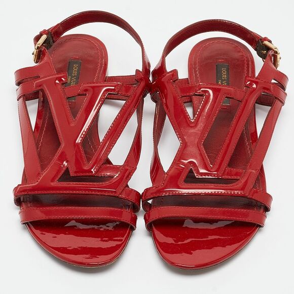 Louis Vuitton Red Patent Slingback Flats Size 36.5 - Picture 3 of 4